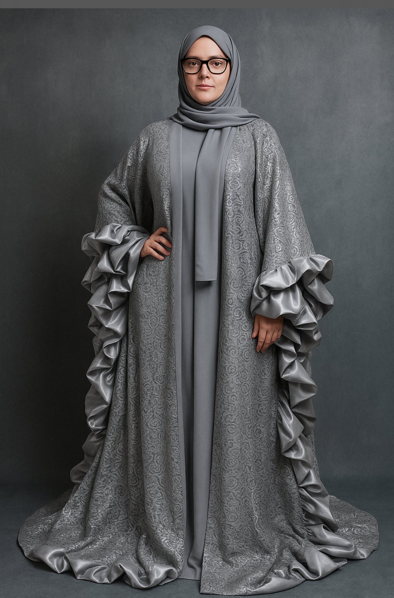 Lace Ruffle Duster with Garment